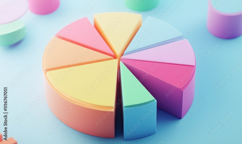Poster a 3d pie chart showing various cost rates and score distributions