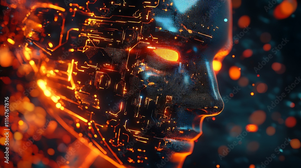 Poster cutting edge artificial intelligence face technology changing digital experiences image