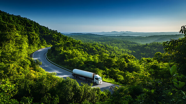 Harmonious Crossroads: Industry Meets Nature A Scenic Forest Journey