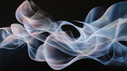 A delicate, abstract painting with soft, flowing lines that seem to whisper in the dark.