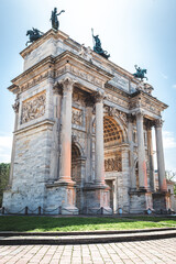 Obraz premium Milan Porta Sempione. Summer. Italy.