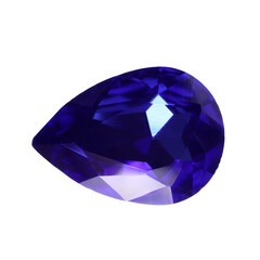 Fototapeta premium One violet shiny gemstone isolated on white