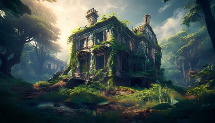 Fototapeta premium Nature and architecture intertwine in harmony. 