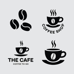 Obraz premium coffee cup logo for cafe shop label sign with coffee icon illustration design 