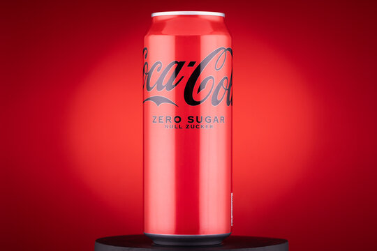 Can of Coca Cola Zero Sugar soda drink which is sold in Germany. 