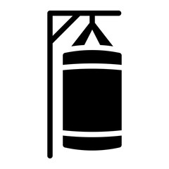 Boxing bag Icon In Glyph Style. Black Fill