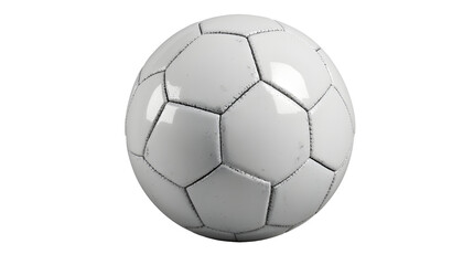 Soccer Ball with Detailed Stitching and Textured Surface, Isolated on White Background
