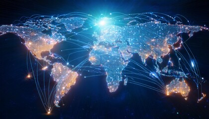 Fototapeta premium A radiant map showcasing our digital landscape. 