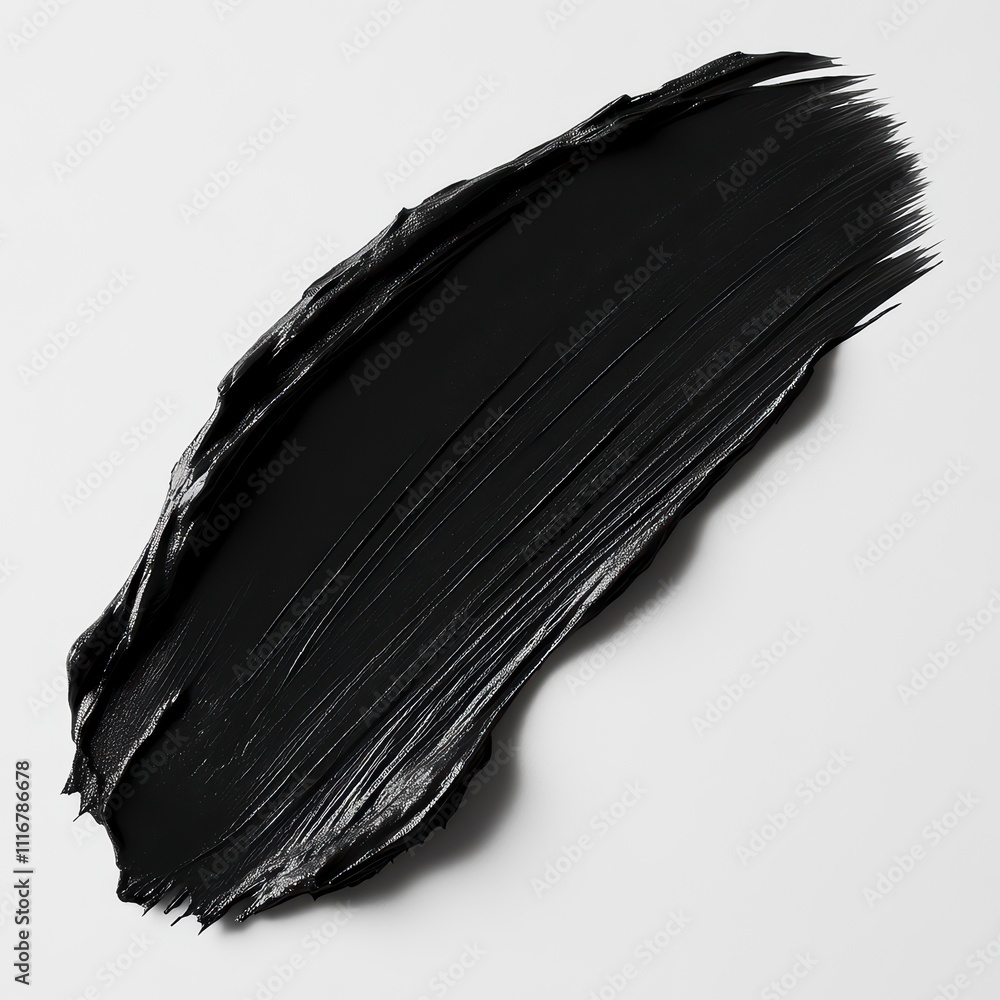 Aufkleber Exploring the Depth and Texture of Black Paint on a Pristine White Canvas