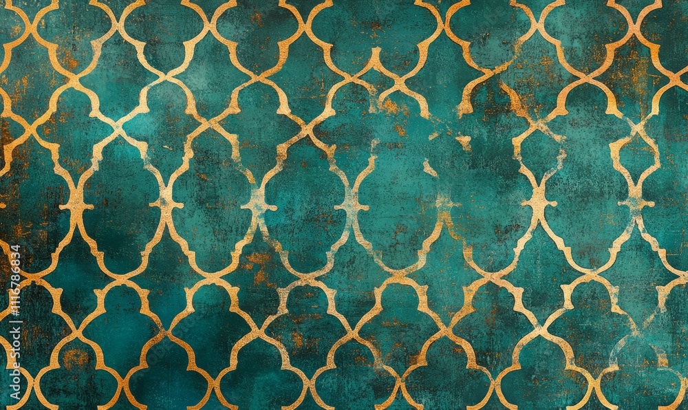 Poster decorative moroccan pattern backdrop with luxurious washi paper texture.