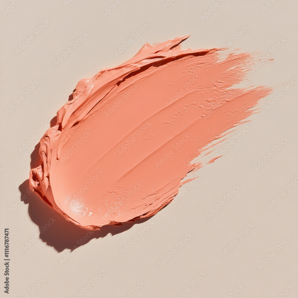 Aufkleber artistic application of soft coral paint on smooth canvas creating a playful and inviting aesthetic