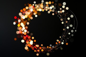 Abstract background featuring plexus effect  a scientific concept with circular technical elements