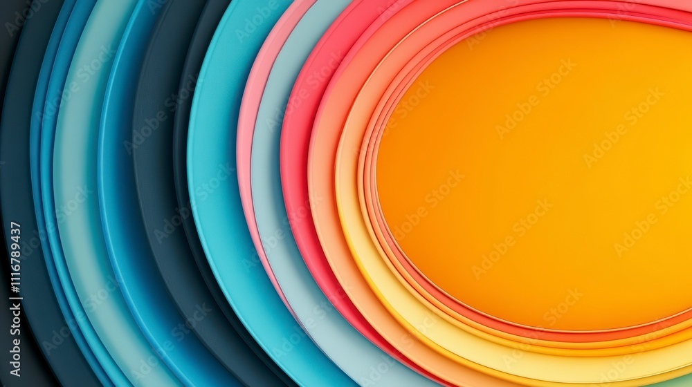 Aufkleber vibrant curves and layers create a stunning abstract background design in warm and cool tones