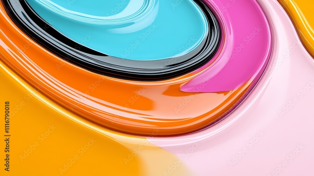 Poster vibrant swirls of color create a mesmerizing abstract design with bold hues and fluid shapes