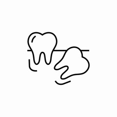 crooked tooth icon sign vector
