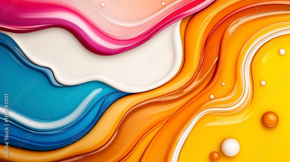 Poster vibrant flowing waves of color create a captivating artistic background design for creativity