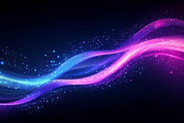 Dynamic wavy light lines in blue and pink representing ai technology and digital communication