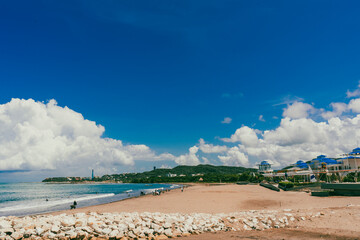 Natural landscape with sea view in Puerto Colombia, Barranquilla, Colombia.