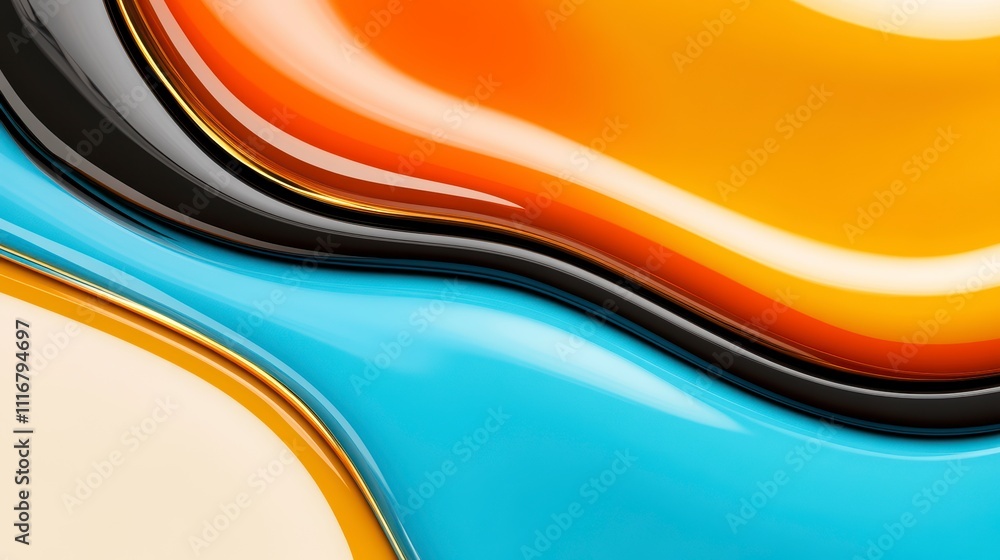 Fototapete vibrant swirls of color create an artistic allure in dynamic fluid shapes and patterns