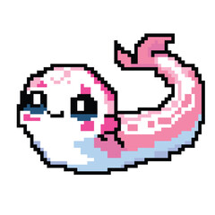 Fototapeta premium Pixel art cute eel 