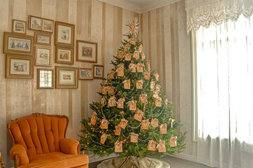 christmas tree in the living room