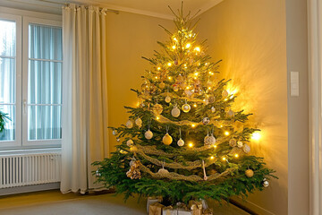 christmas wreath on the window