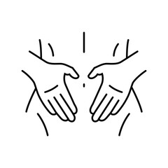 Obraz premium abdomen massage therapy line icon vector. abdomen massage therapy sign. isolated contour symbol black illustration
