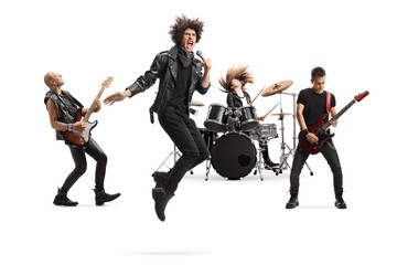 Male lead singer performing with a music band