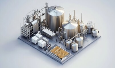 Food and beverage factory, food and drink production line process.