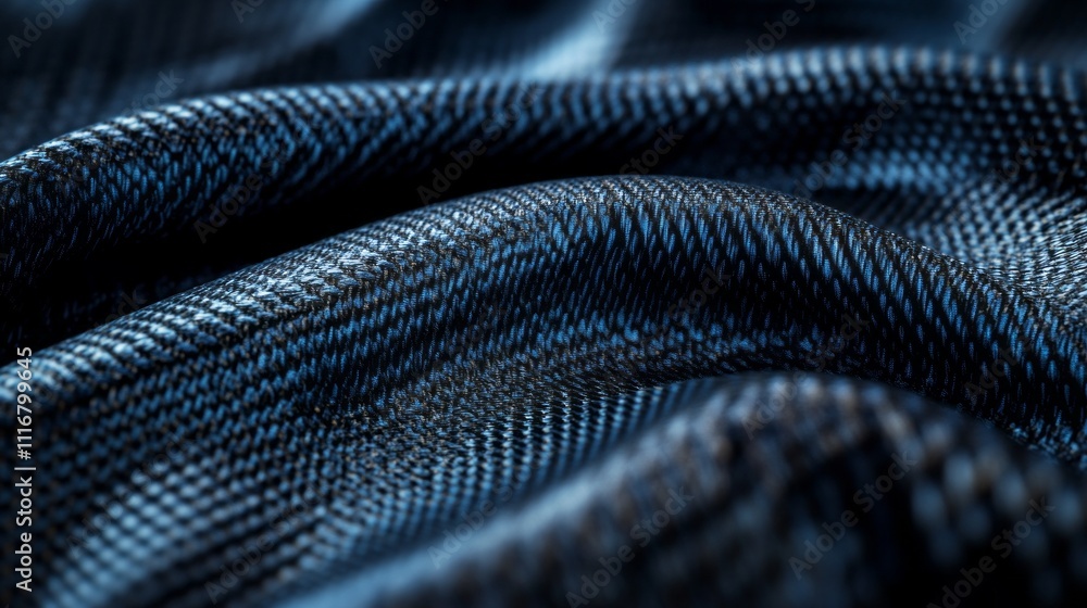 Poster Delicate folds of a hyper realistic material capture the light, revealing the complex weave and vibrant texture