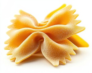 Fototapeta premium Isolated bowtie pasta cooking preparation - food photography on white background