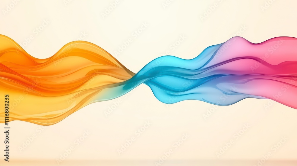 Poster beautiful flowing waves of color creating a serene and vibrant wallpaper design for modern spaces
