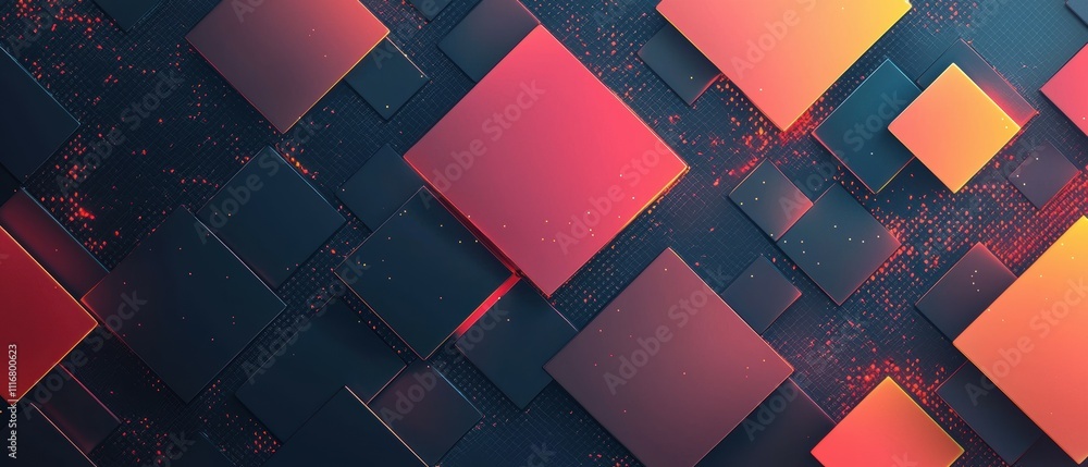 Poster creating subtle color gradient square patterns in graphic design studio aesthetics