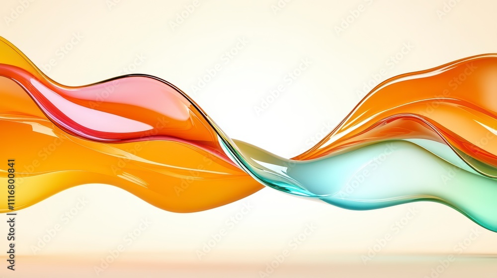 Poster vibrant flowing colors merge harmoniously to create a captivating abstract design