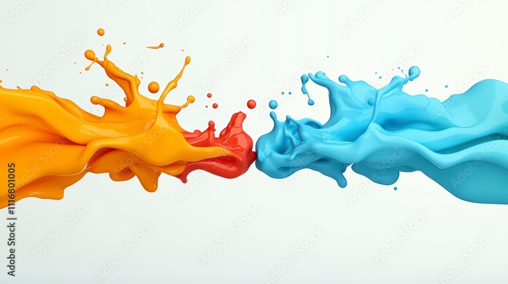 Poster vibrant splashes of color collide in a dynamic dance of creativity and expression