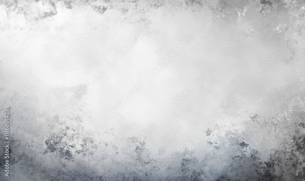 Poster grey and silver background with a gradient grunge texture on top border and cloudy white center.