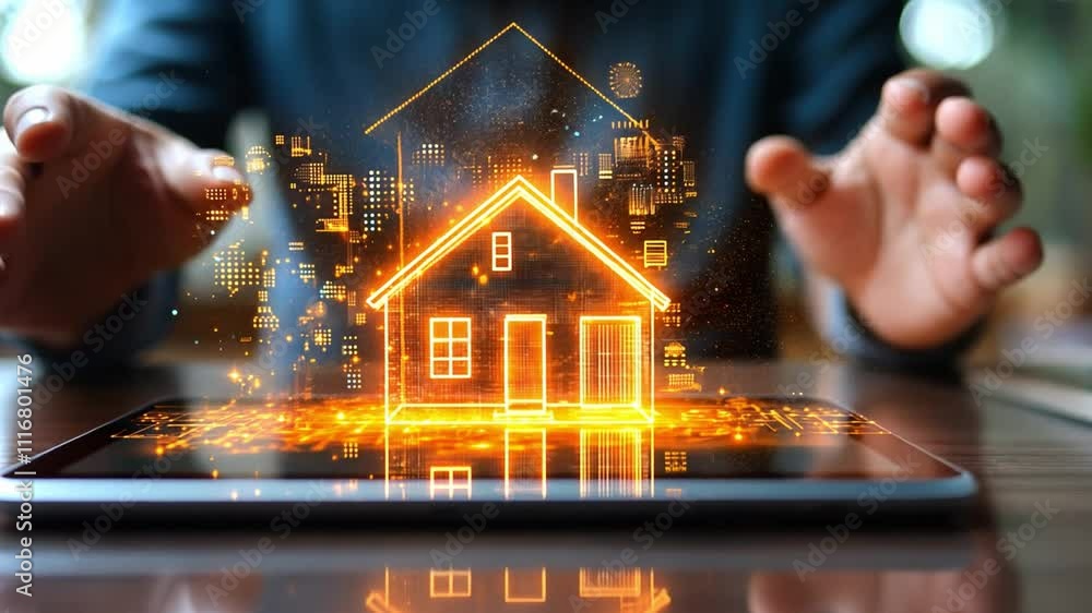 Poster exploring virtual real estate technology through a digital interface and interactive design