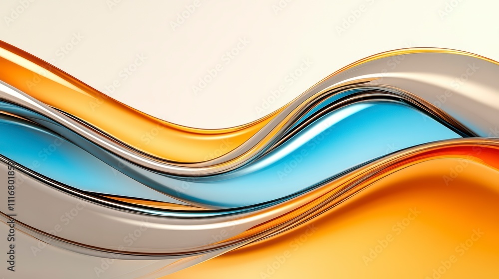 Poster dynamic waves of color dance across a smooth surface in a modern artistic design