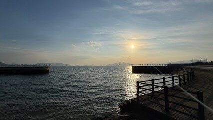 sunset on the pier