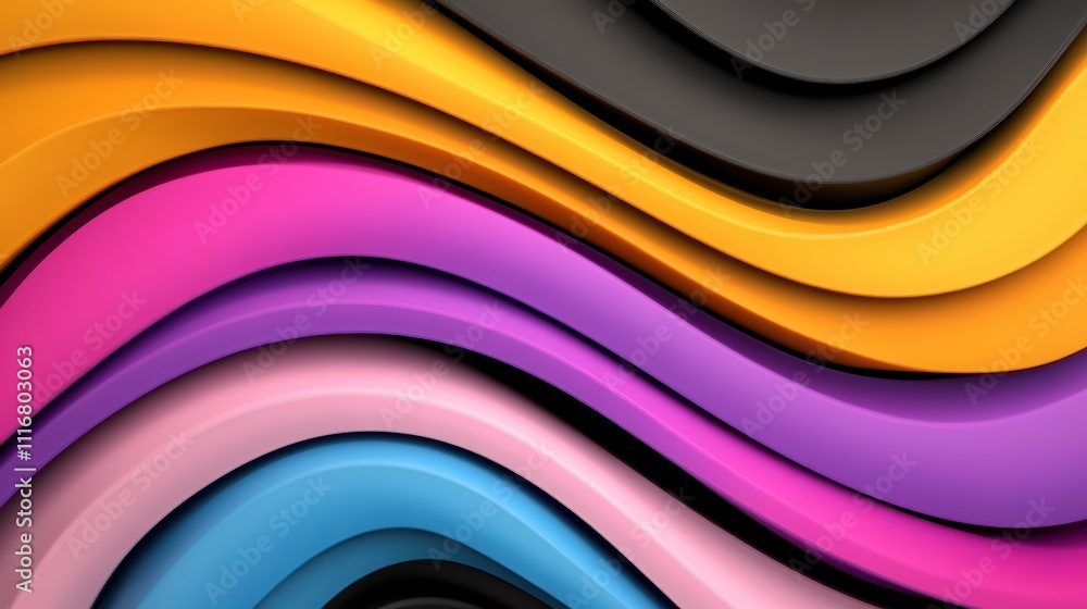 Poster dynamic waves of color creating a vibrant and modern wallpaper design for inspiring creativity