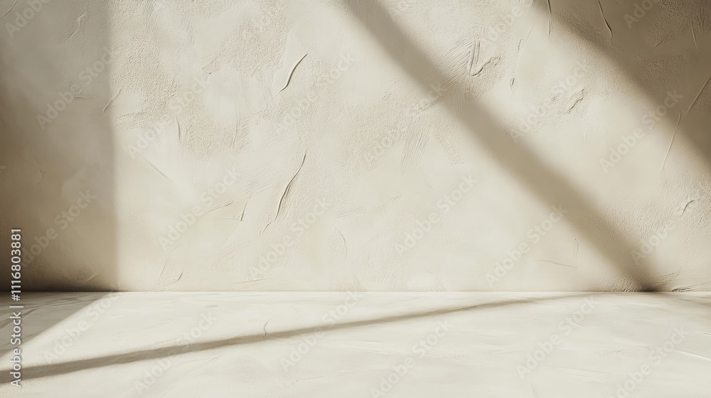 Poster Minimalistic beige background with subtle grain texture