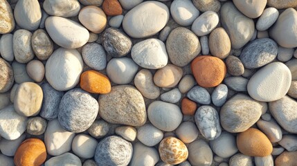 A smooth pebble texture with small, rounded stones in natural colors. 