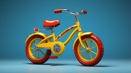 Fototapeta premium a childrens bike in the road, generative ai