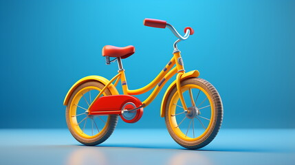 Fototapeta premium a childrens bike in the road, generative ai