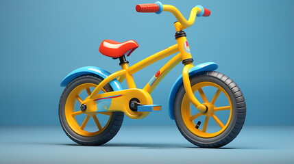Fototapeta premium a childrens bike in the road, generative ai