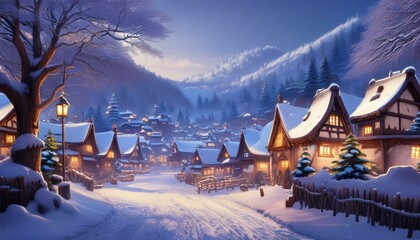 Fototapeta premium The essence of winter is captured in this view. 