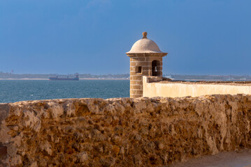 Coastal Watchtower and Ocean View in Cadiz, Spain