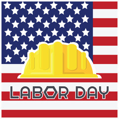 Naklejka premium Happy Labor Day banner. Design template. Vector illustration. Simple flat design.
