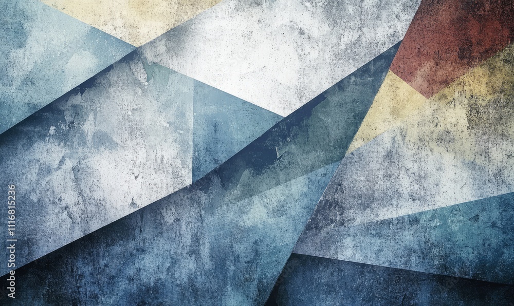 Poster the texture consists of rough, irregular geometric elements overlaid on a distressed grunge backgrou