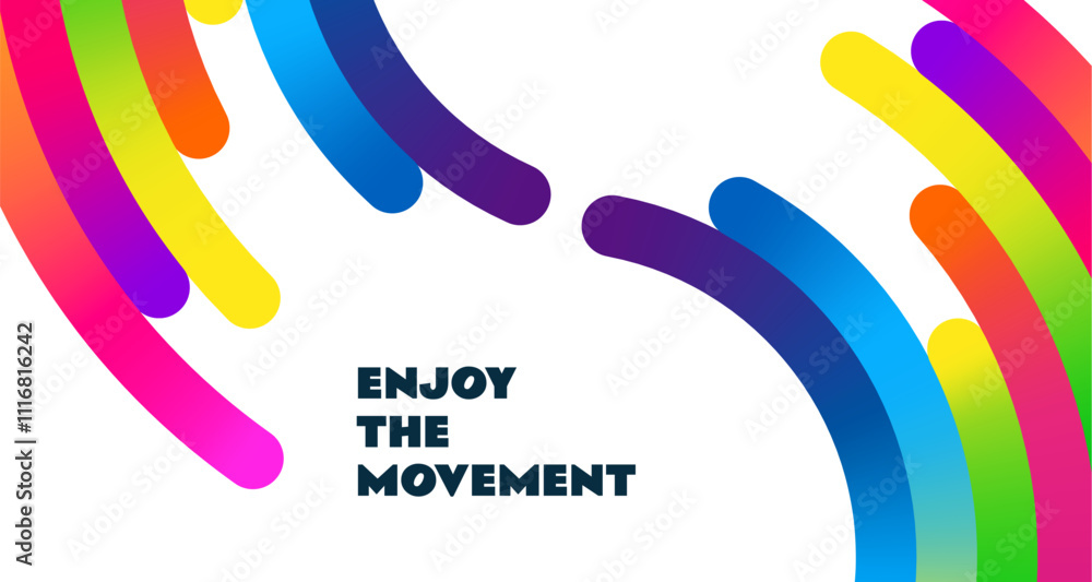 Leinwandbilder Abstract Background with Color Waves. Vector Lines with Gradients. Wavy Design Elements. Curve Dynamic Rainbow Ribbons